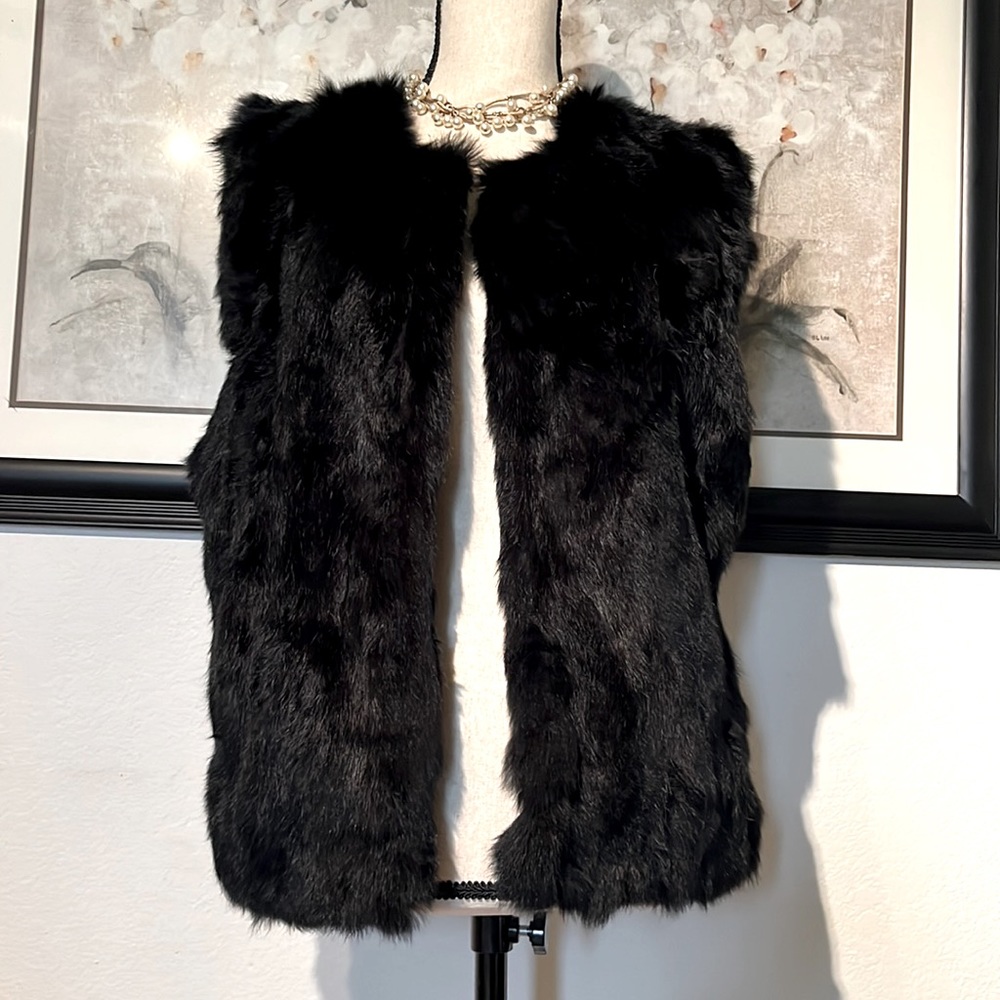 Carrie Allen Genuine rabbit fur vest size XL